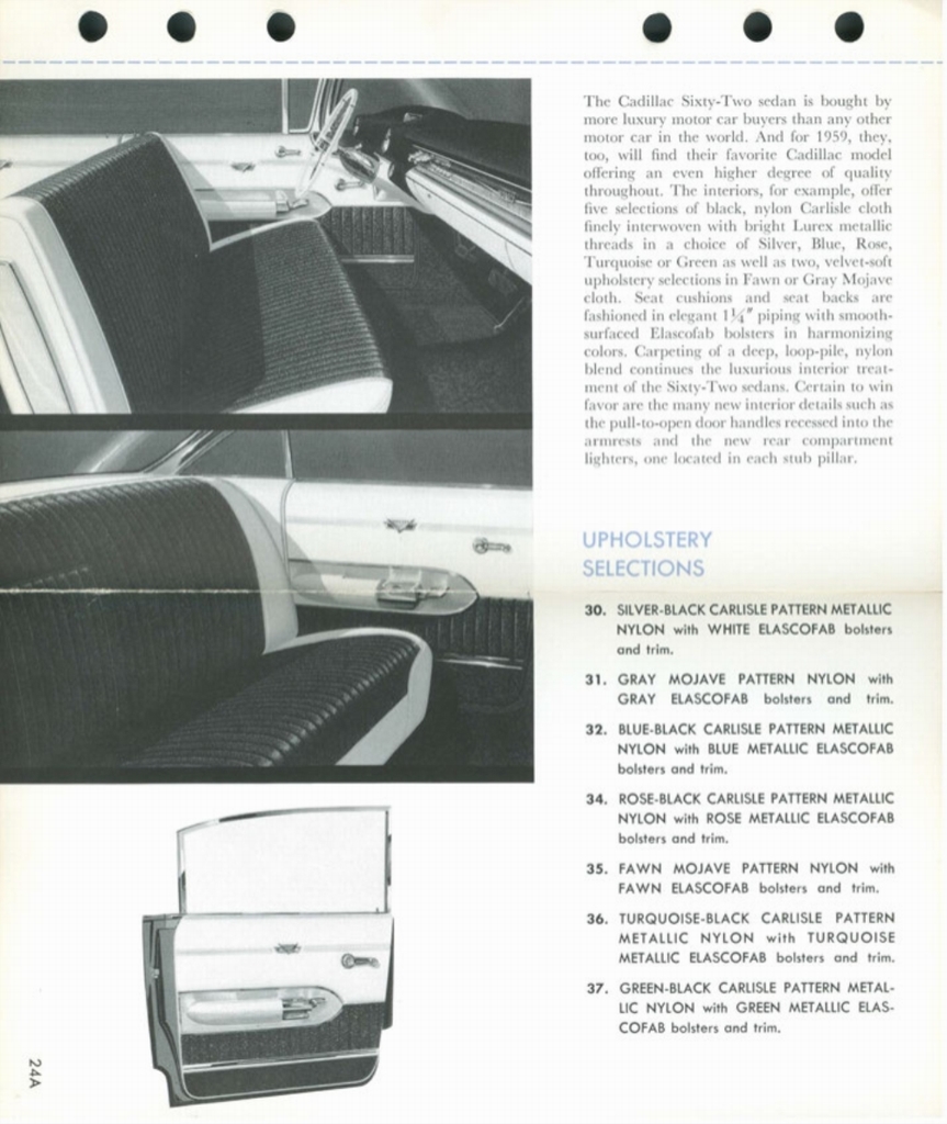 1959 Cadillac Salesmans Data Book Page 19